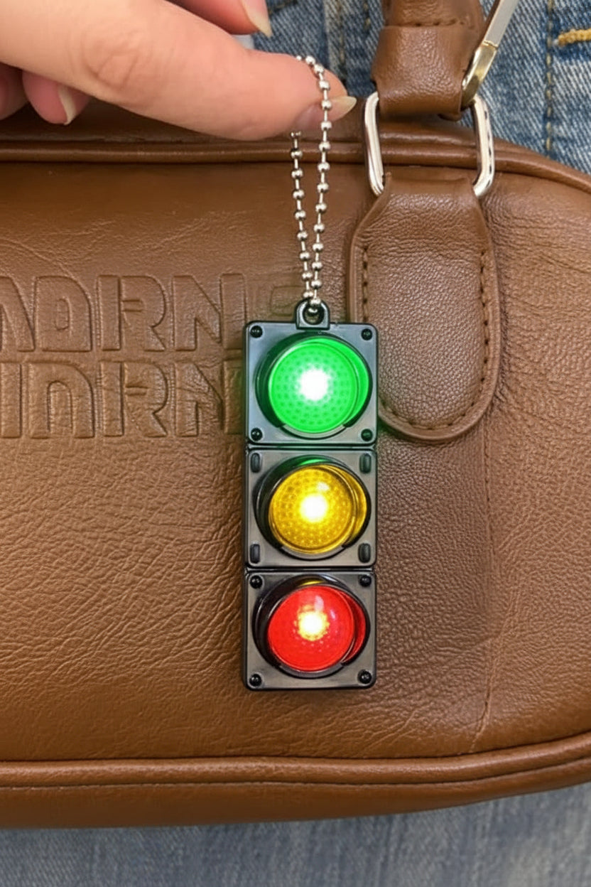 Traffic Light LED Keychain Lights Up And Glows!