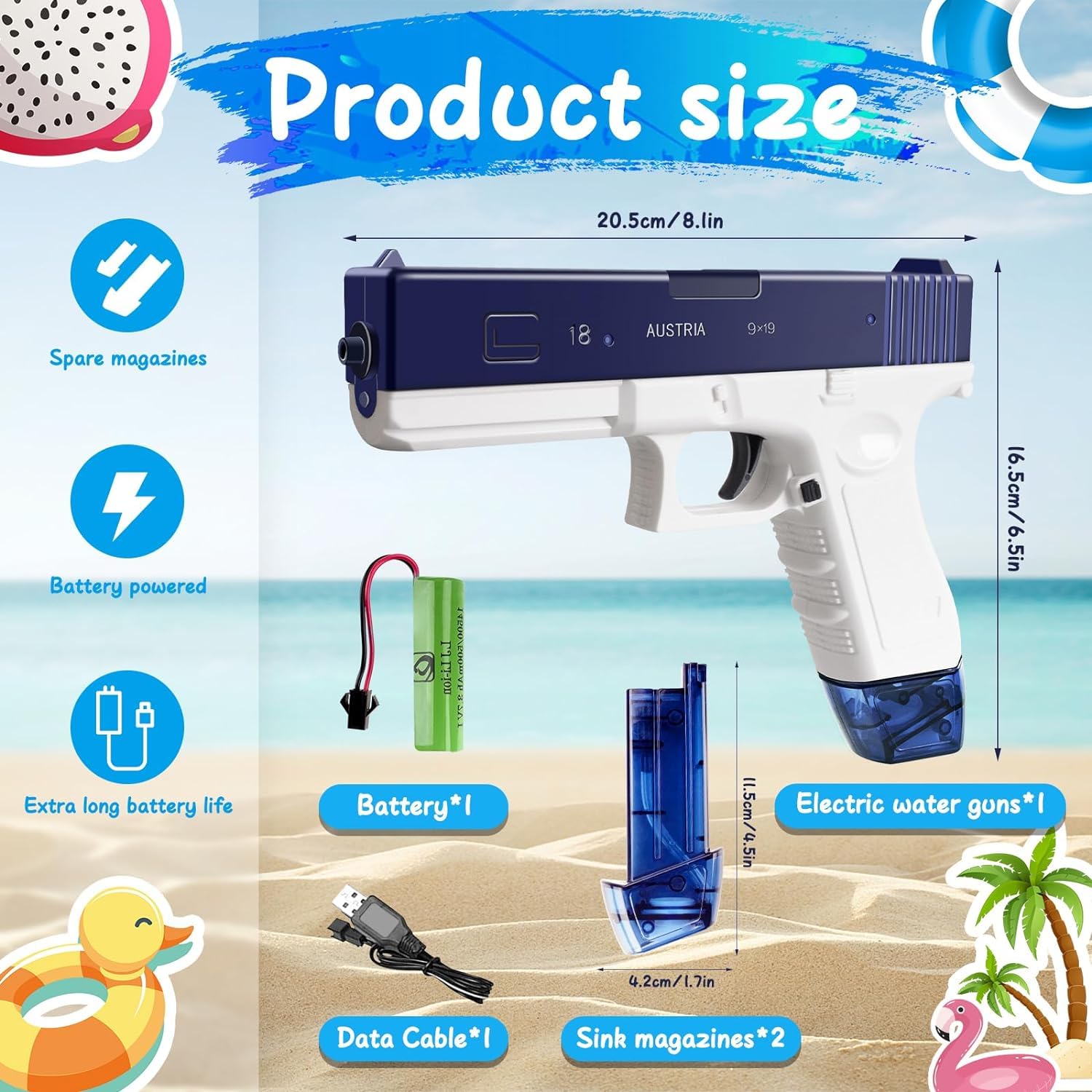 Pistol Automatic Electric Water Gun | High-Pressure Automatic Squirt Gun for Kids & Adults | Summer Pool & Beach Water Blaster | Easy Fill, Fast Shooting, Holi Celebration (Random Colour)