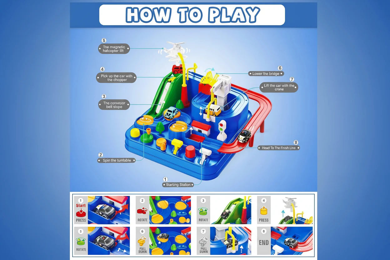PlayPro Car Racing Rescue Track Set for Kids LIMITED EDITION