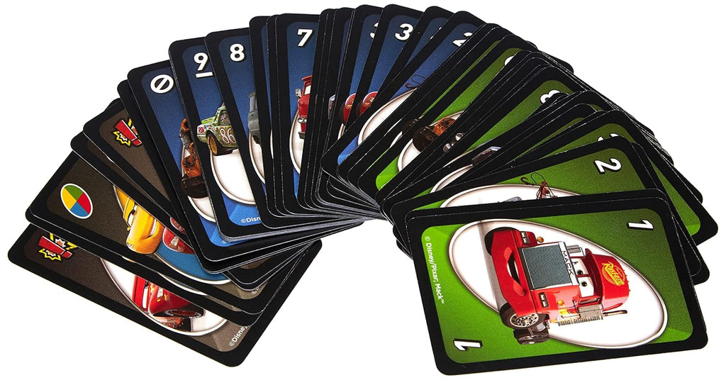 UNO Disney Cars Classic Card Family Fun for Kids, Teens & Adults Pack of 3
