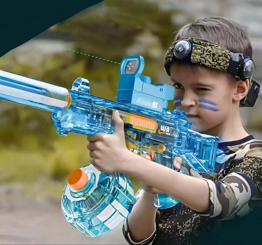 MP5 Electric Water Gun – Breathe Fire Lighting Effect Water Gun with Automatic Water Spray 25-32 Ft Range, Rechargeable High-Pressure Mechanism (Random Colour) Holi Fun / Holi Special / festival / Kids / Toys