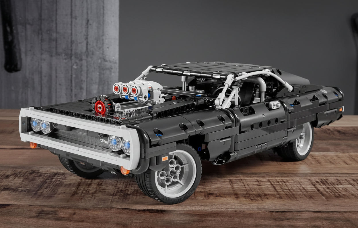 Technic Fast and Furious Dom's Dodge Charger Racing Car Model Iconic Collector's Building Set for Kids