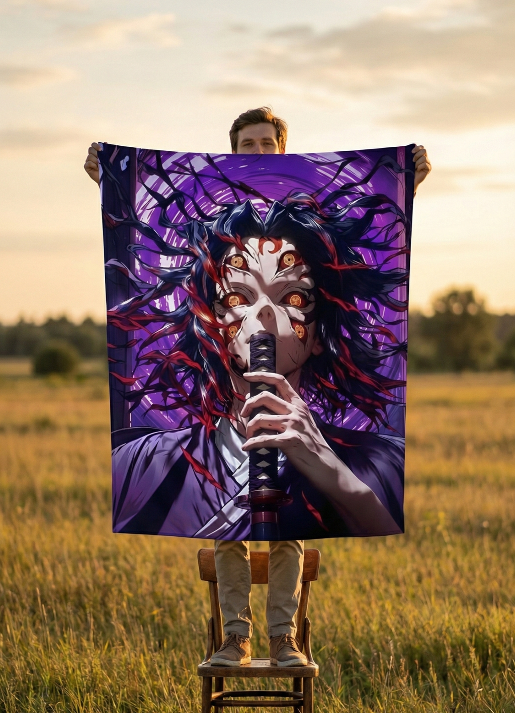 Jurojin Junction Kokushibo | Demon Slayer Tapestry for Home Bedroom Living Room (Multicolor)