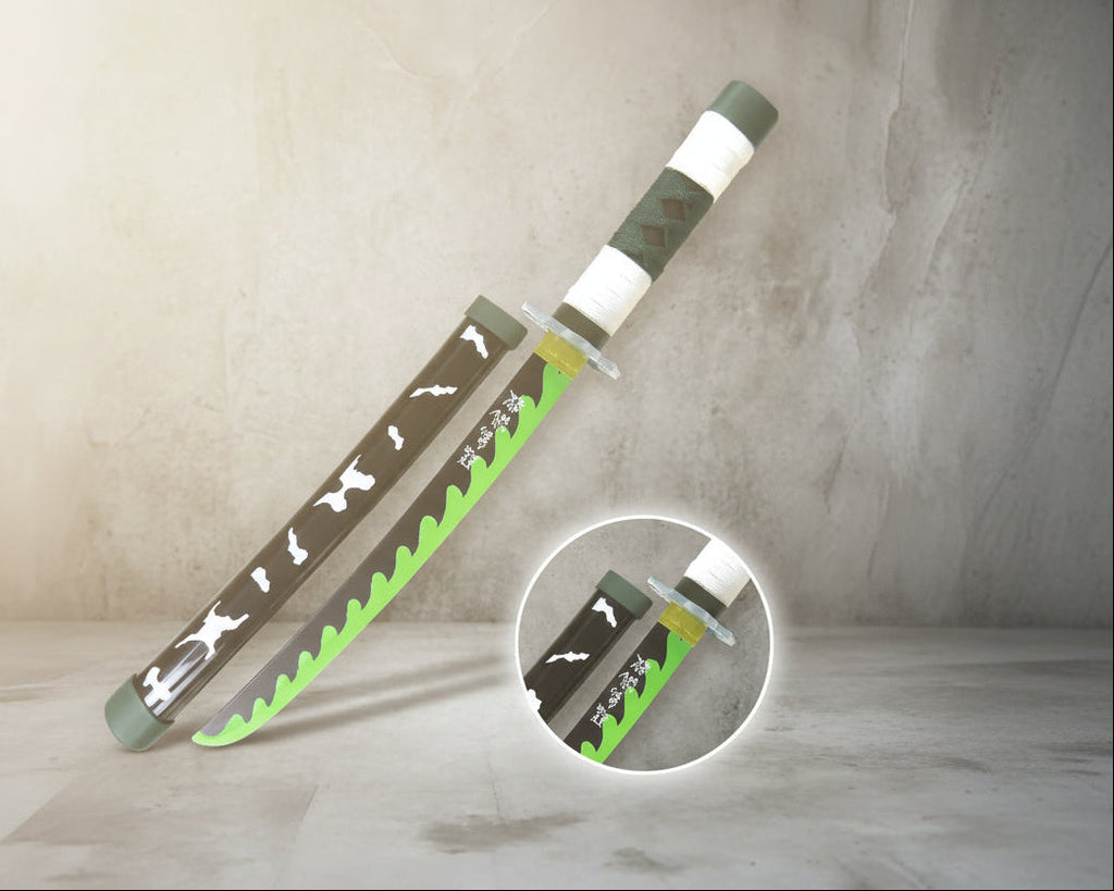 SANEMI Wooden Katana 42cm with Stand (Demon Slayer)