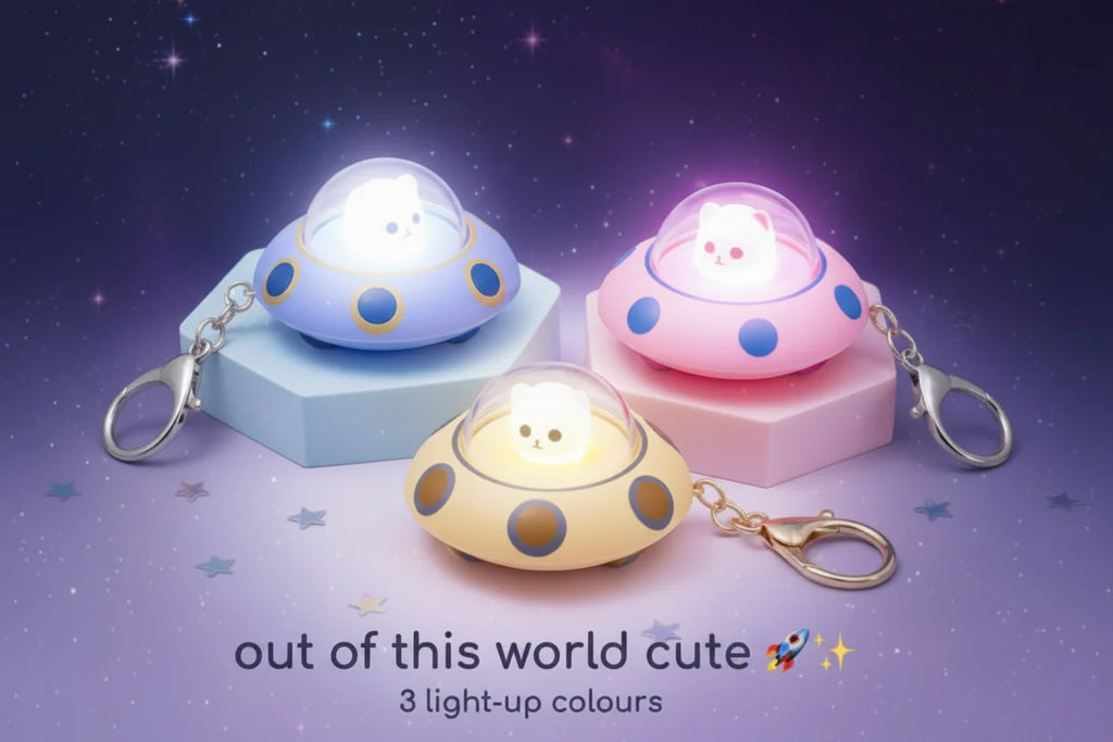 UFO Glow Mini Spaceship Starlight Keychain ( limited edition )