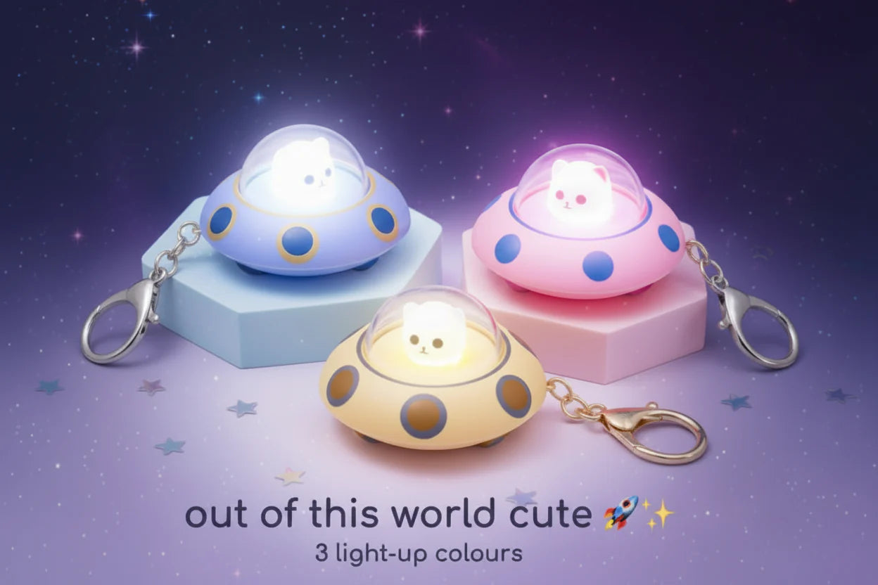 UFO Glow Mini Spaceship Starlight Keychain ( limited edition )