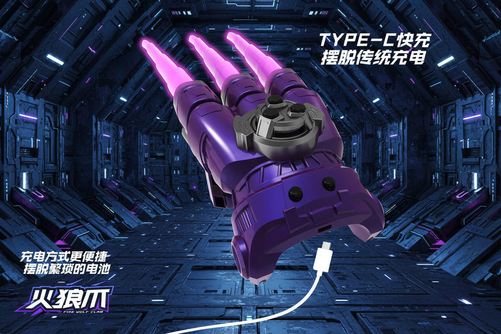 Wolverine Fire Wolf Claw LED Retractable Gloves with Spinning Spark Colourful Light Battle (Limited edition )