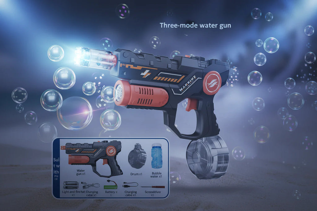 Dual-function Electric Continuous-fire Bubble Blowing Water Gun Long-range Spraying Bubble Blowing Water Gun