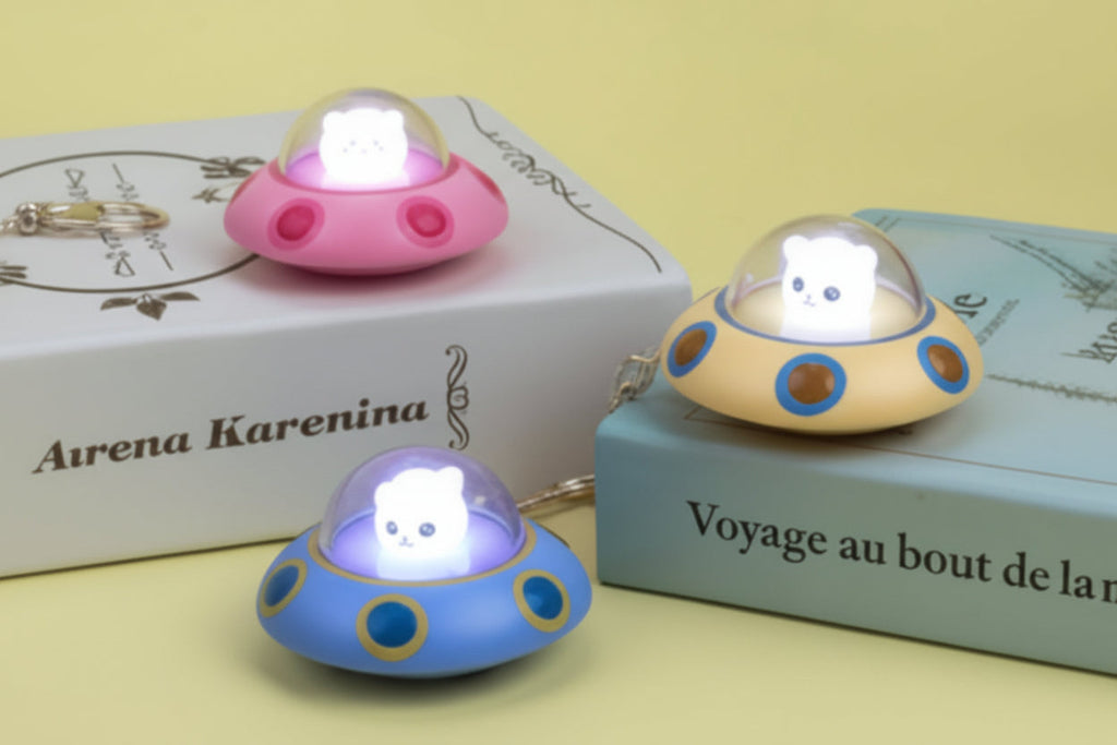 UFO Glow Mini Spaceship Starlight Keychain ( limited edition )
