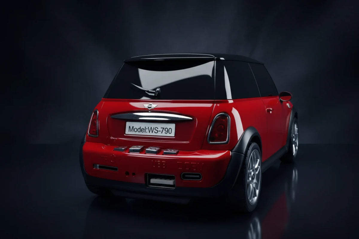 WSTER WS-790 Mini Cooper Model Wireless Car Bluetooth Speaker 5 Watts| FM Radio, USB, TF Card, LED Lights
