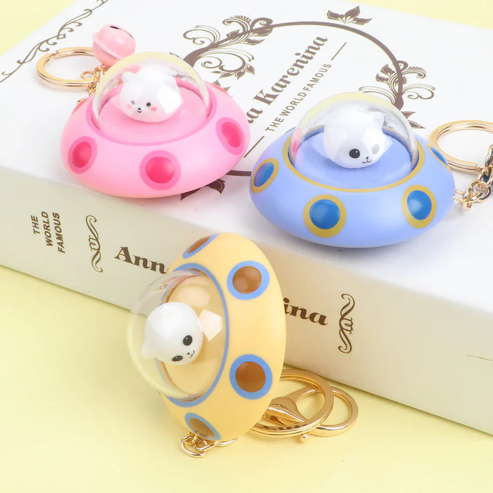 UFO Glow Mini Spaceship Starlight Keychain ( limited edition )