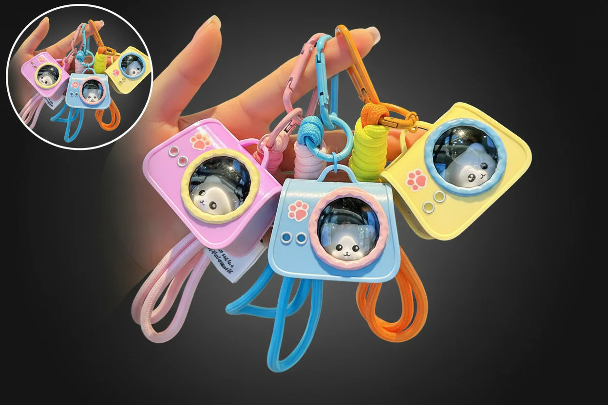 Cute Cat Hand Bag Light-Up Keychain