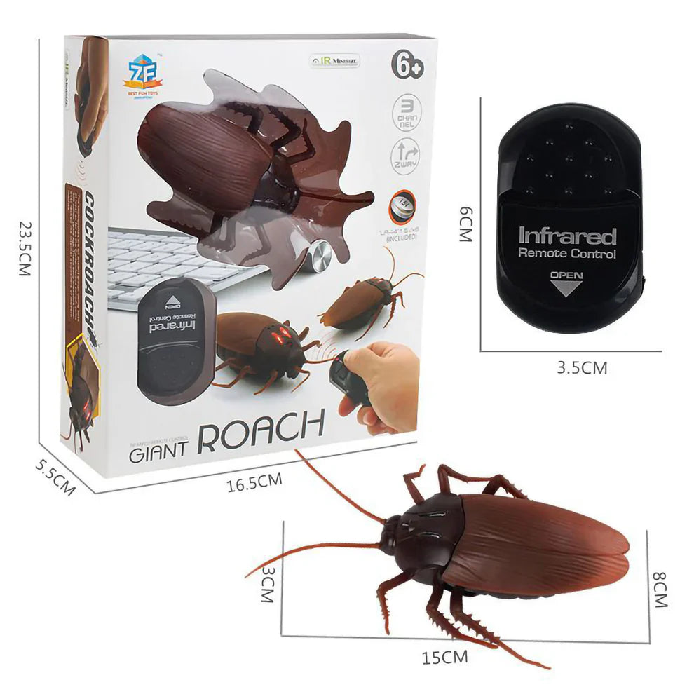 Remote Control Realistic Fake Cockroach RC Prank Insect Toy, Infrared, Scary Trick, Party Surprise Gift