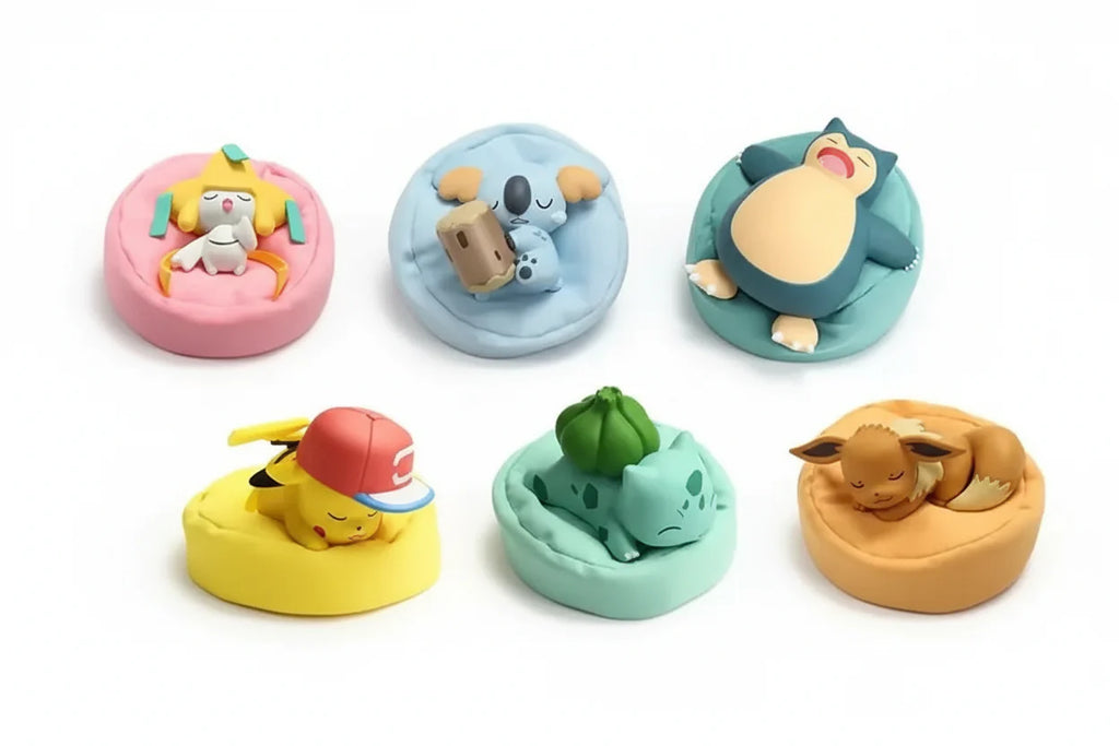 Pokemon Sleeping Figure Set - Set of 6 Collectible Miniatures