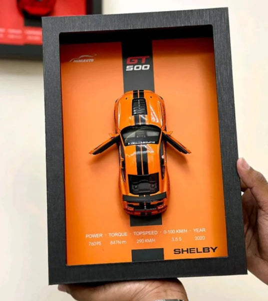 Premium 3D Car Frame Wall Art | Die Cast Cars Wooden Frame For for Auto Enthusiasts, Unique Models