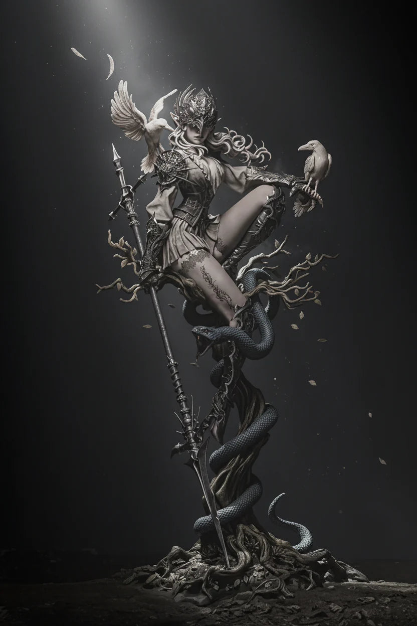 Lenora Queen of Crows Statue – 3D Printed Resin Collectible By Tibs 3D Studio