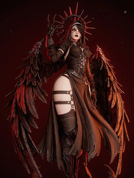 Corrupted Nun Dark Angel Statue – 3D Printed Resin Collectible By Tibs 3D Studio