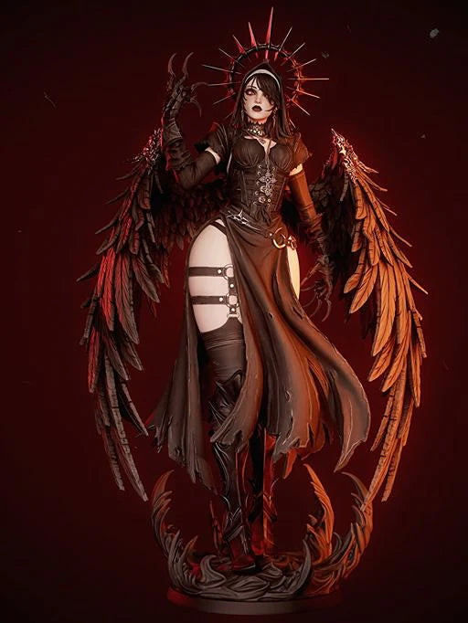 Corrupted Nun Dark Angel Statue – 3D Printed Resin Collectible By Tibs 3D Studio