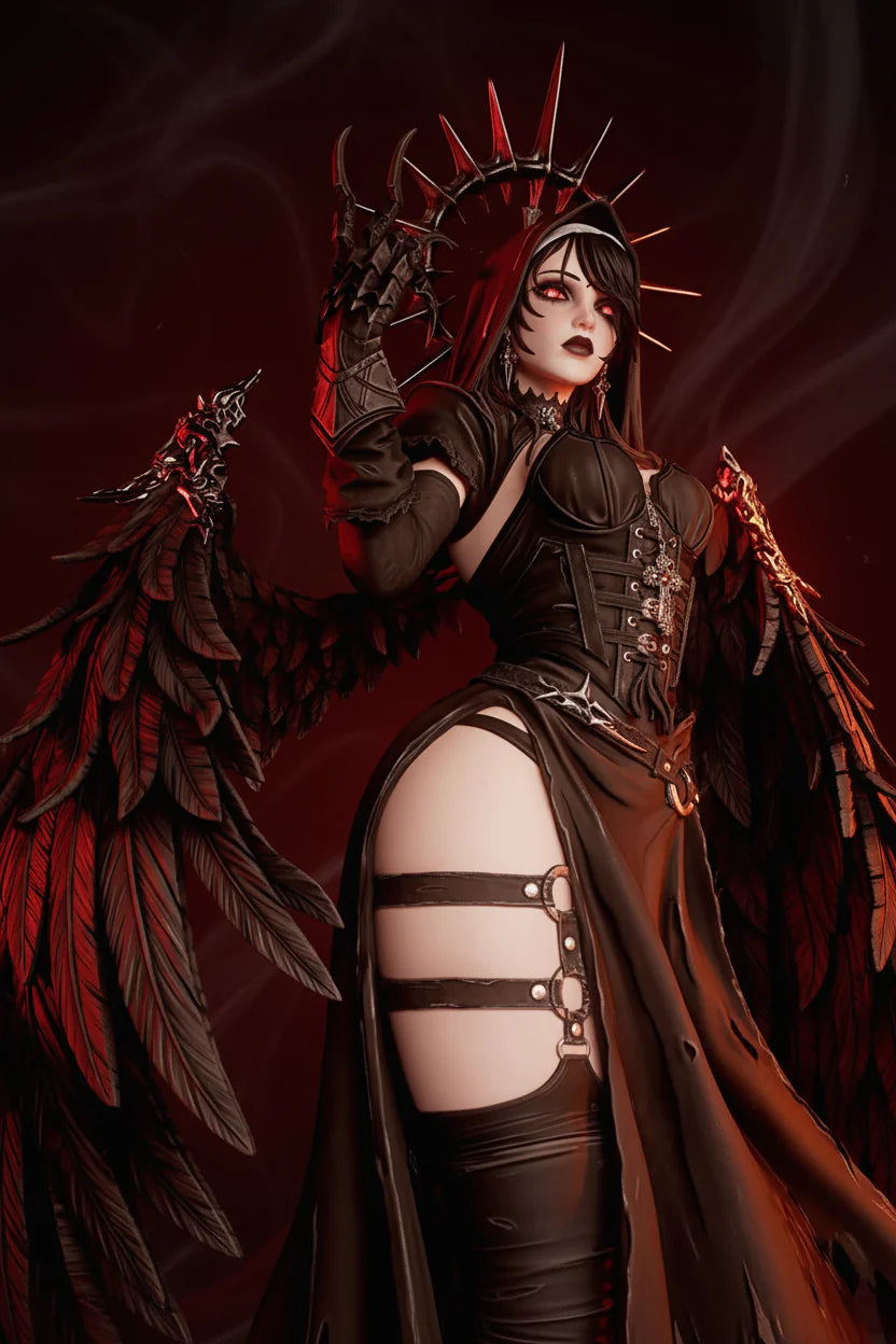 Corrupted Nun Dark Angel Statue – 3D Printed Resin Collectible By Tibs 3D Studio