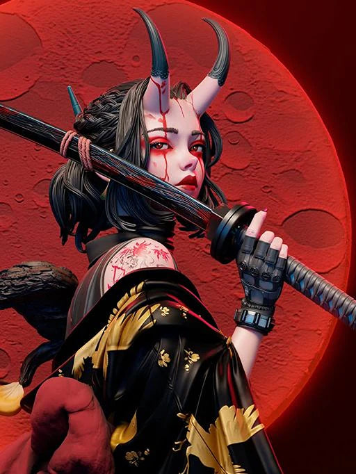 One Grace and Tear 3D Printed Resin Statue By Tibs 3D Studio – Premium Samurai Art Collector Edition