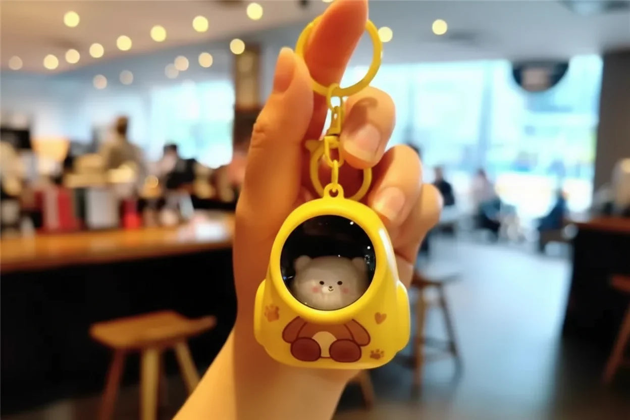 Cute Astro Cat Light-Up Backpack Keychain limited edition