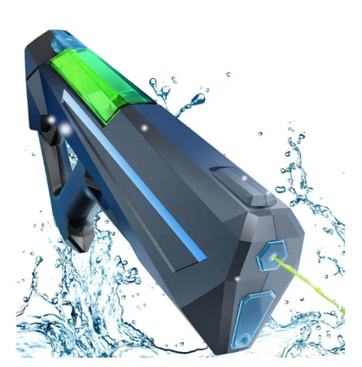 Q081 Cyber Electric Water Gun – High-Power LED Glow Spray, Waterproof, Large Tank, 500mAh Battery – Best Holi Blaster for Kids & Adults (Random Colour)