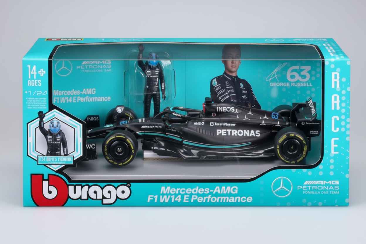 F1 Mercedes AMG W14 E Performance with Pilot #63 (Black)