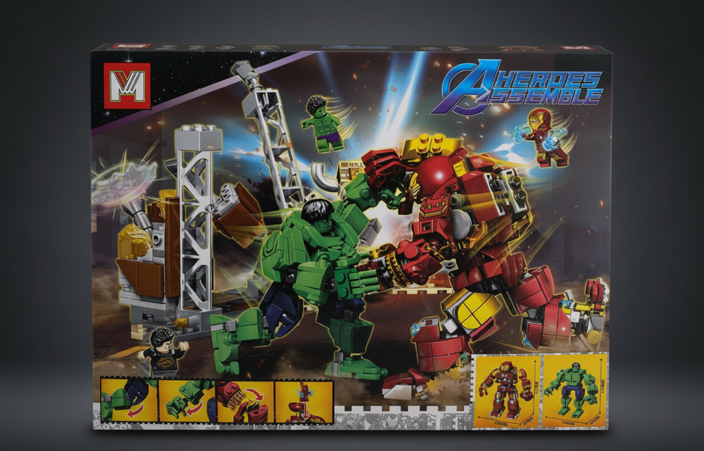 Heroes Assemble MG1396 Simulating A Battle Between The Hulk and The Hulkbuster construction Building Blocks Set
