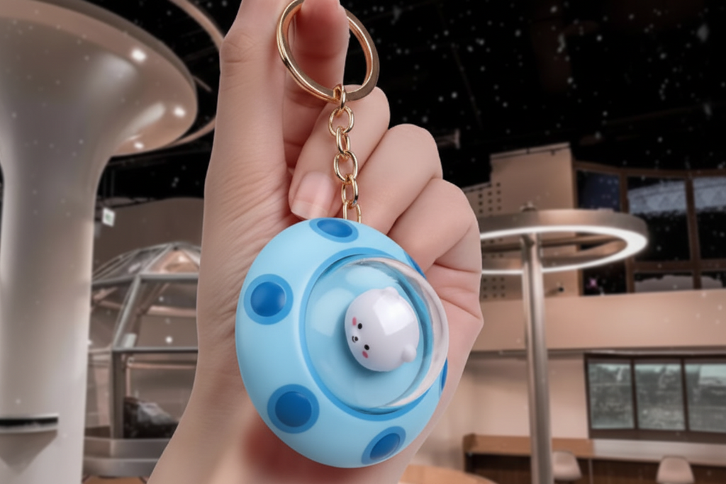 UFO Glow Mini Spaceship Starlight Keychain ( limited edition )
