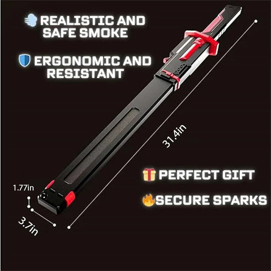 Katana Sparkling Sword Lightsaber Sword – LED Light Blade with Real Sparks & Smoke Effect