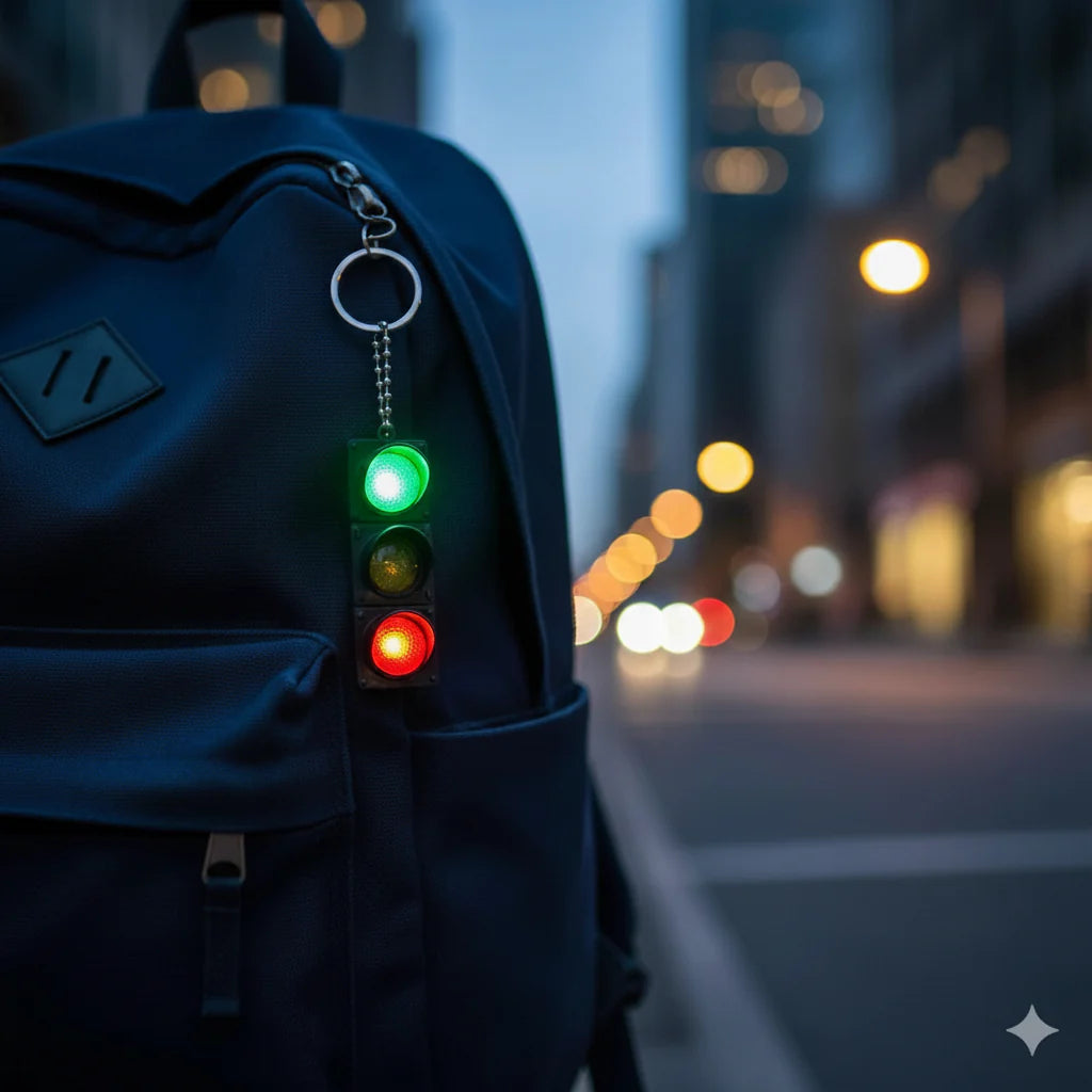 Traffic Light LED Keychain Lights Up And Glows!