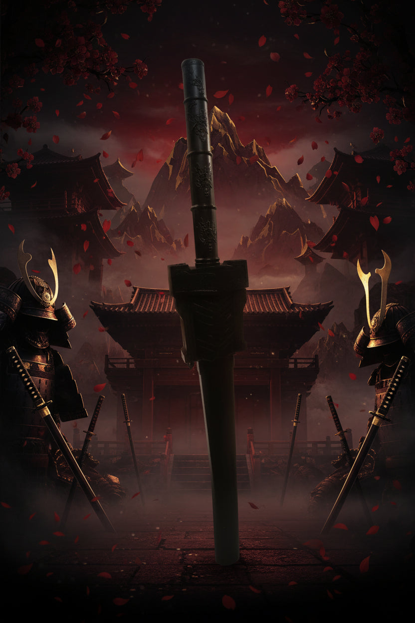 Black Edition Sparkling Katana Lightsaber Sword – LED Light Blade with Real Sparks & Smoke Effect