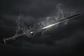 Black Edition Sparkling Katana Lightsaber Sword – LED Light Blade with Real Sparks & Smoke Effect