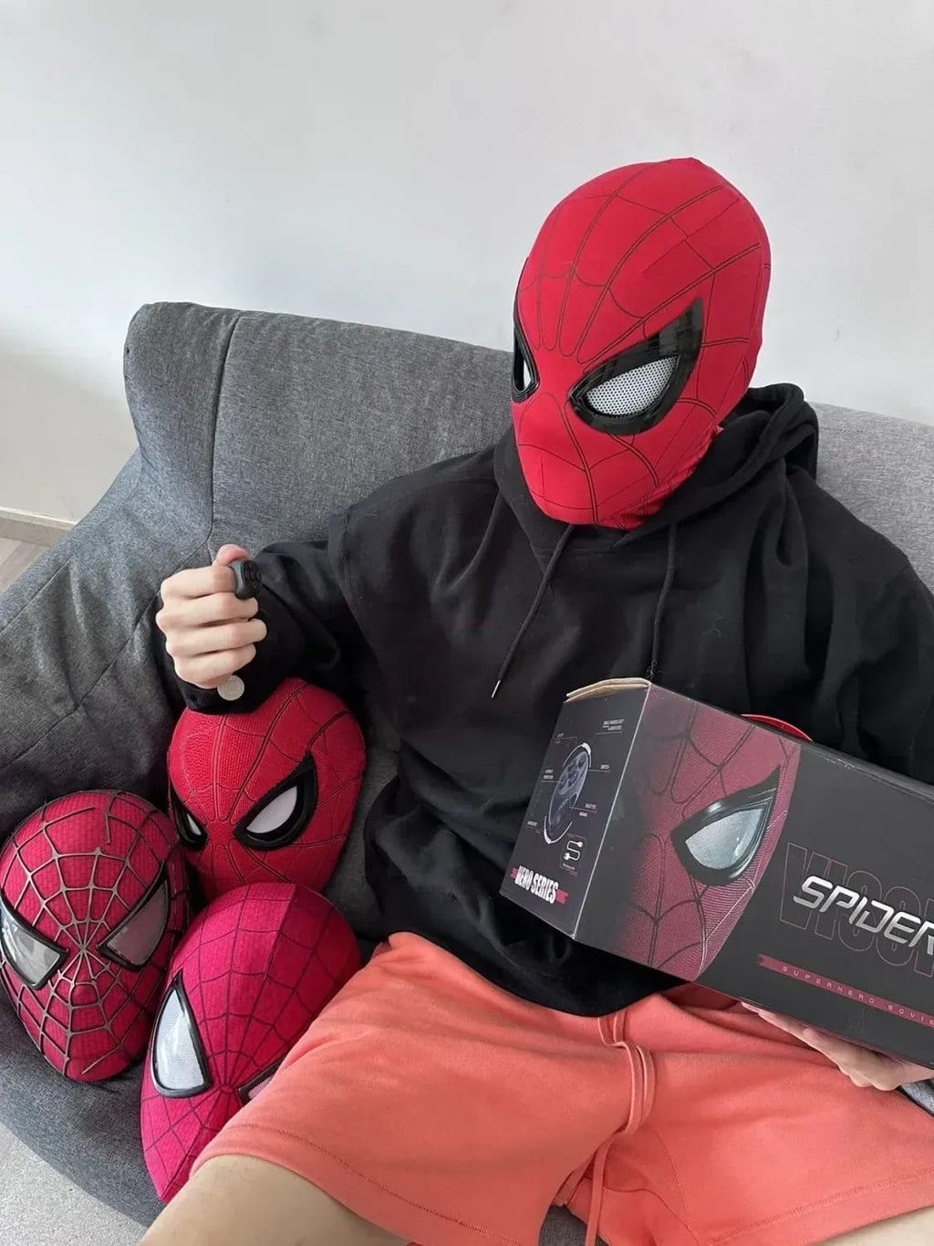 3D Spiderman Mask || with Moving Eyes, Jaw Motion Activated Blinking Eyelid Spider-Man
