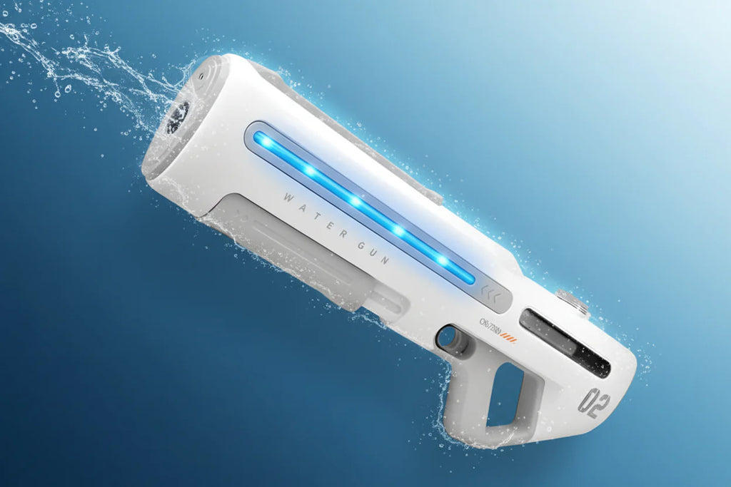 White HydroBlaze X1000 - High-Pressure Electric Water Gun – 42cm Powerful Automatic Water Blaster with LED Lights for Adults, Perfect for Outdoor and Pool (Random Colour) Holi Festival / Holi Fun / Kids/ Toys / Holi Toys