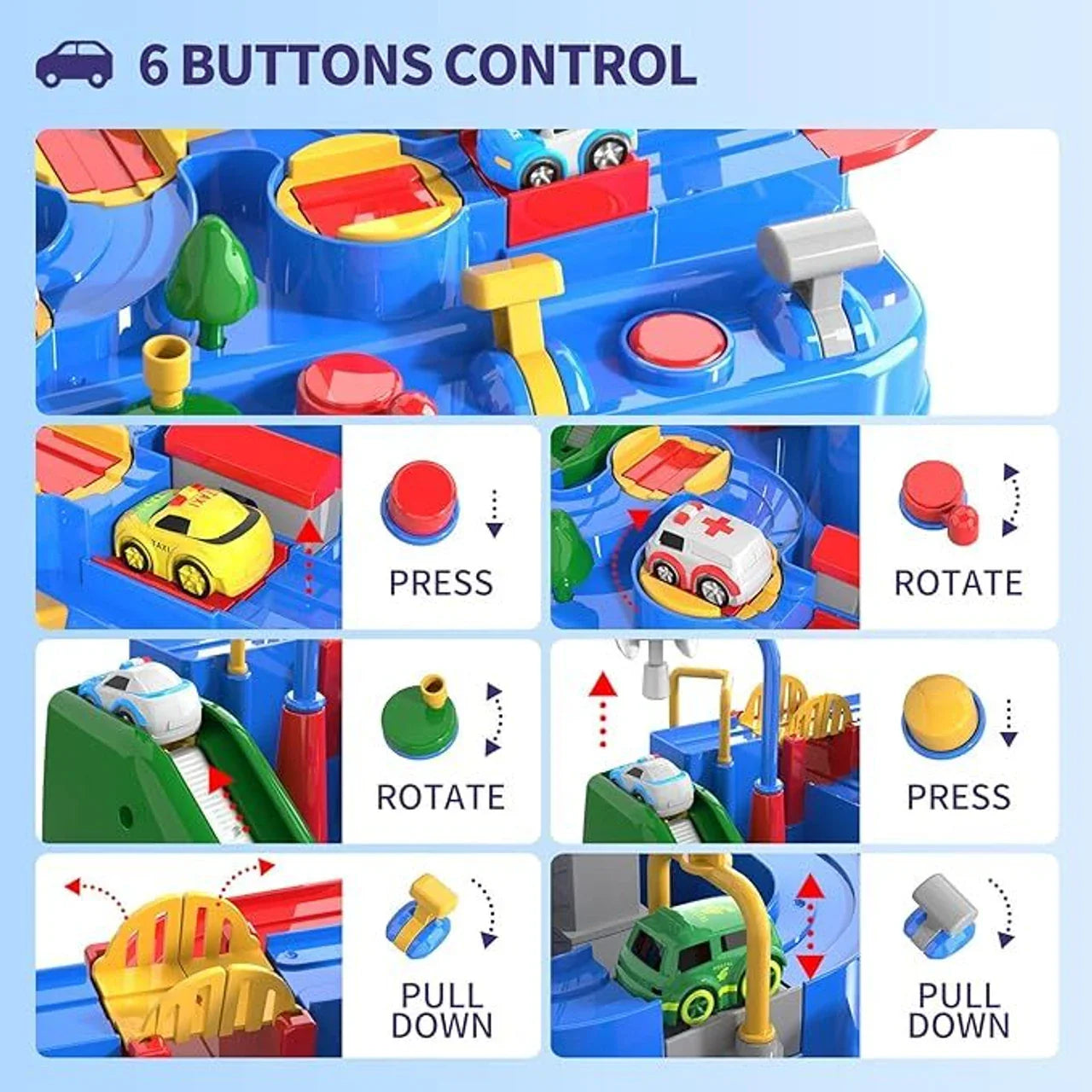 PlayPro Car Racing Rescue Track Set for Kids LIMITED EDITION