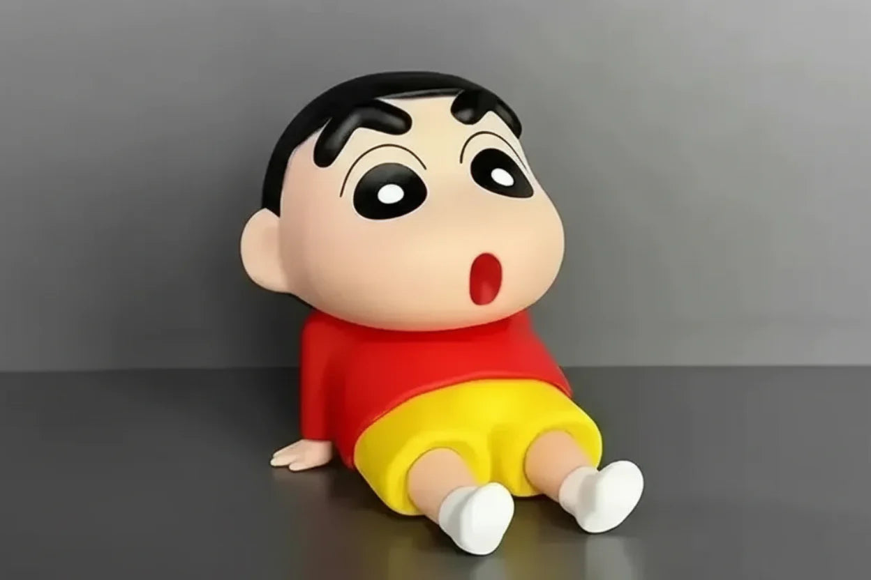 Lazy Shinchan Phone Stand Sitting 10cm Action Figure