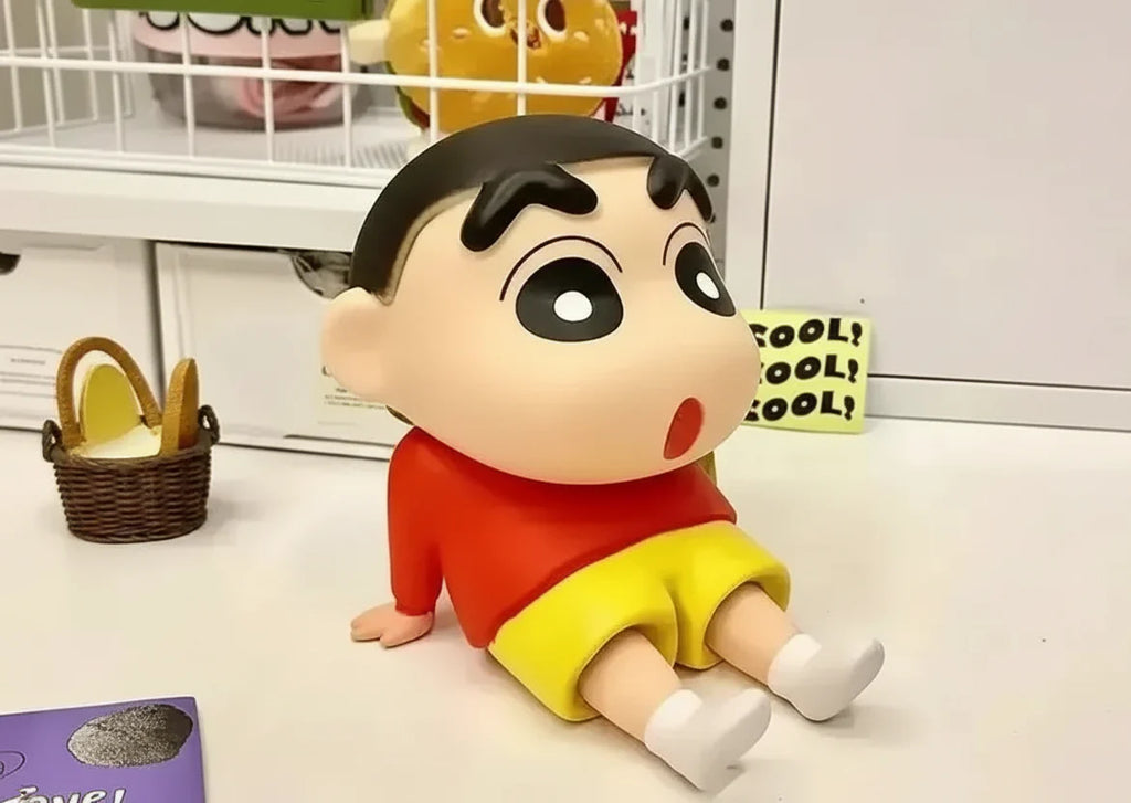 Lazy Shinchan Phone Stand Sitting 10cm Action Figure