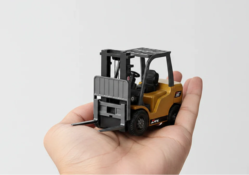 Engineering Construction RC Forklift Truck 2.4GHz Alloy Engineering Vehicle with LED Lights & Sounds, App and Remote Controlled