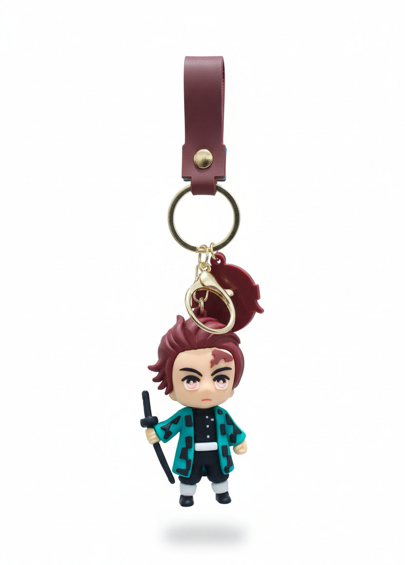 Demon Slayer Tanjiro Kamado Keychain 3D Anime Keychain Pack of 2
