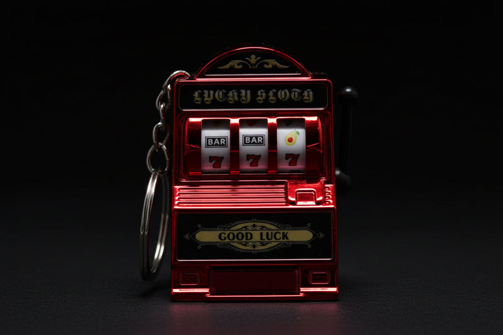 Casino Jackpot Machine Keychain with Spin Lever ( limited edition )