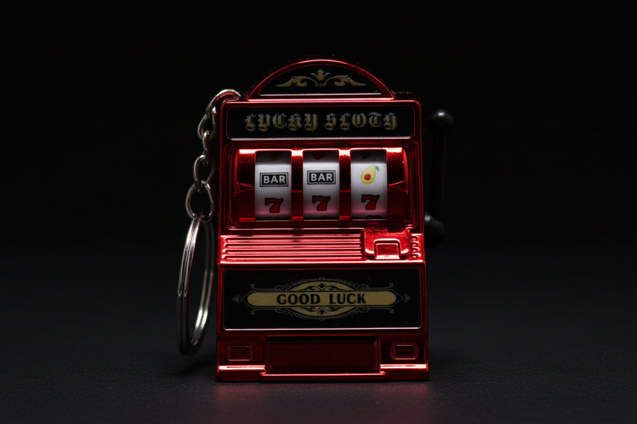Casino Jackpot Machine Keychain with Spin Lever ( limited edition )