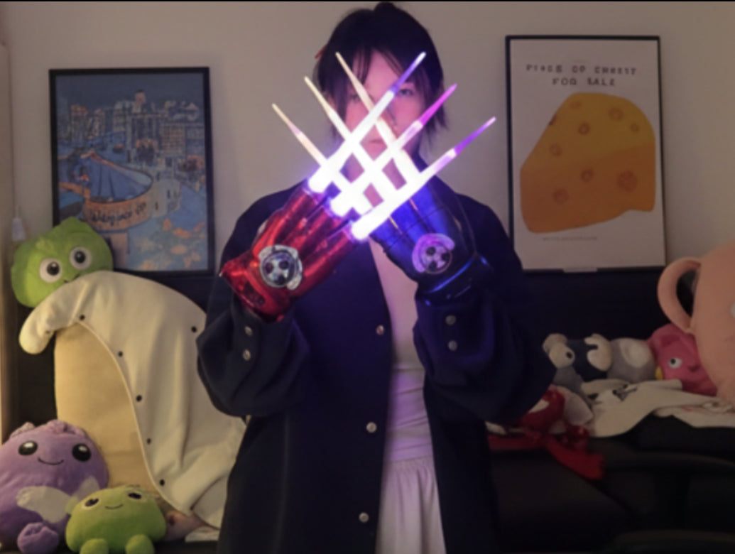 Wolverine Fire Wolf Claw LED Retractable Gloves with Spinning Spark Colourful Light Battle (Limited edition )