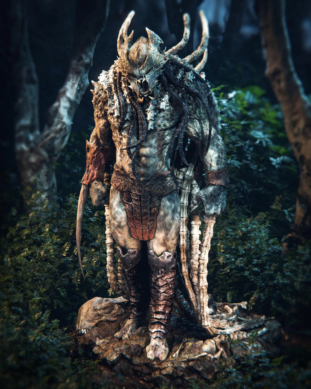 Predator King Statue – 3D Printed Resin Collectible By Tibs 3D Studio – Premium Edition