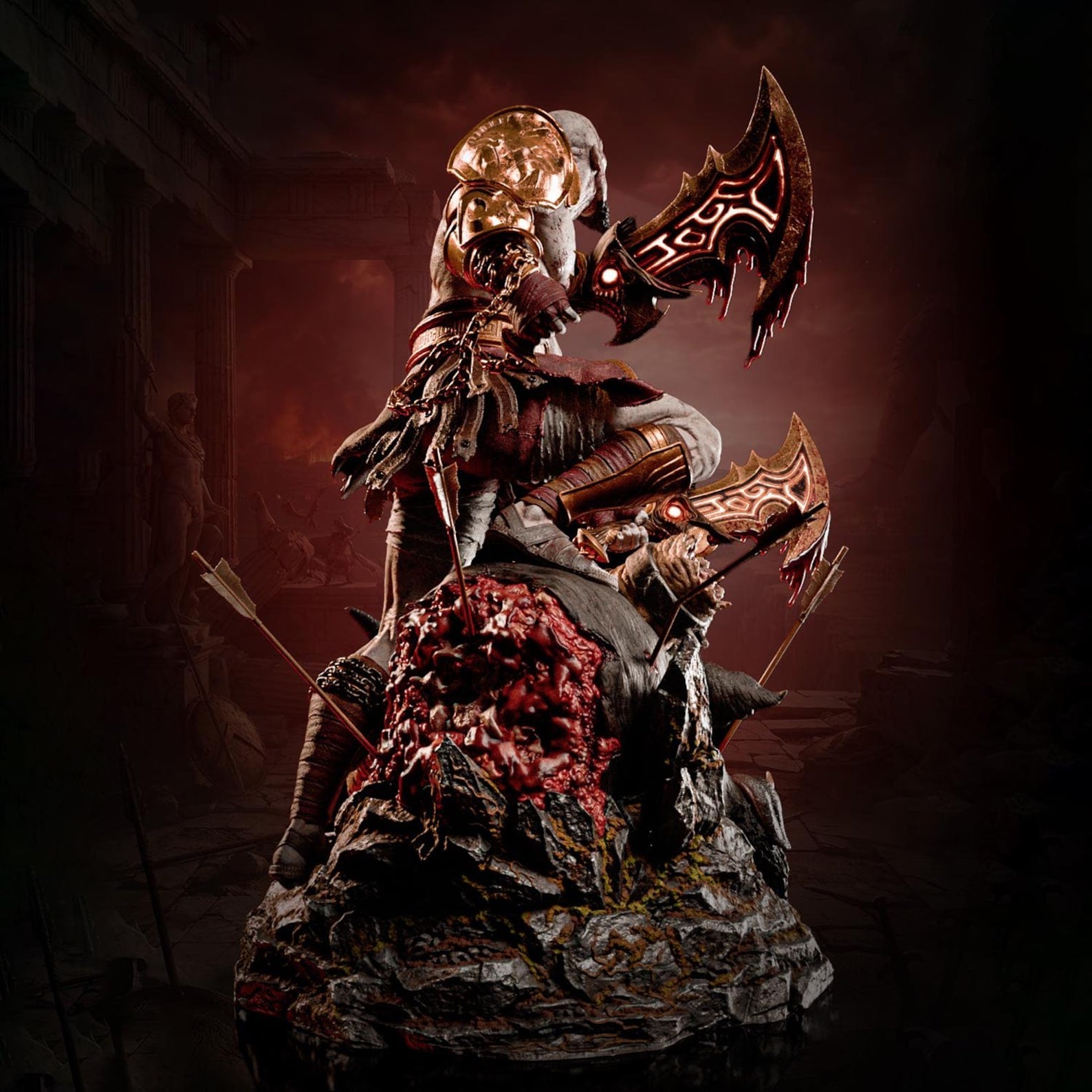 Kratos God of War 3D Printed Resin Statue by Tibs 3D Studio – Spartan Rage Collector Edition