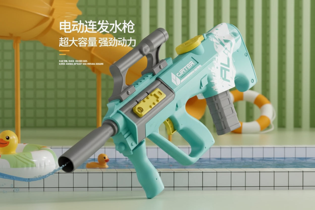 Electric Squirt Automatic Water Gun with 32 Ft Long Range, 500CC Capacity Super Water Blaster for Holi, Adults & Kids