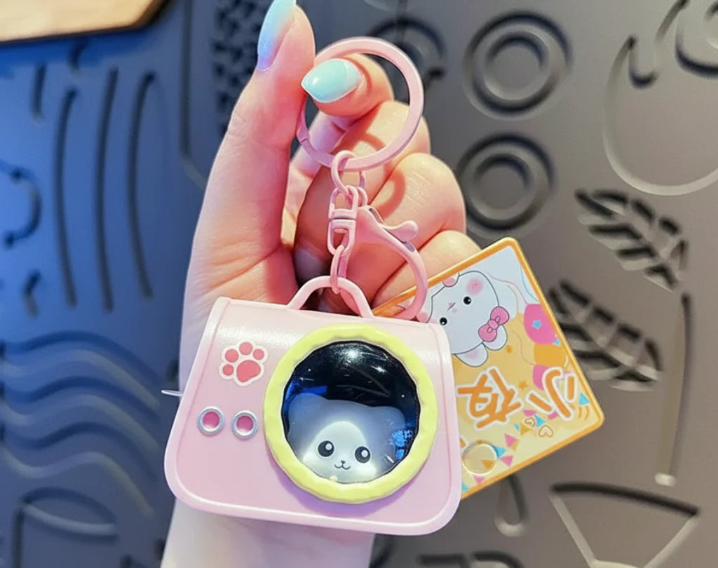 Cute Cat Hand Bag Light-Up Keychain