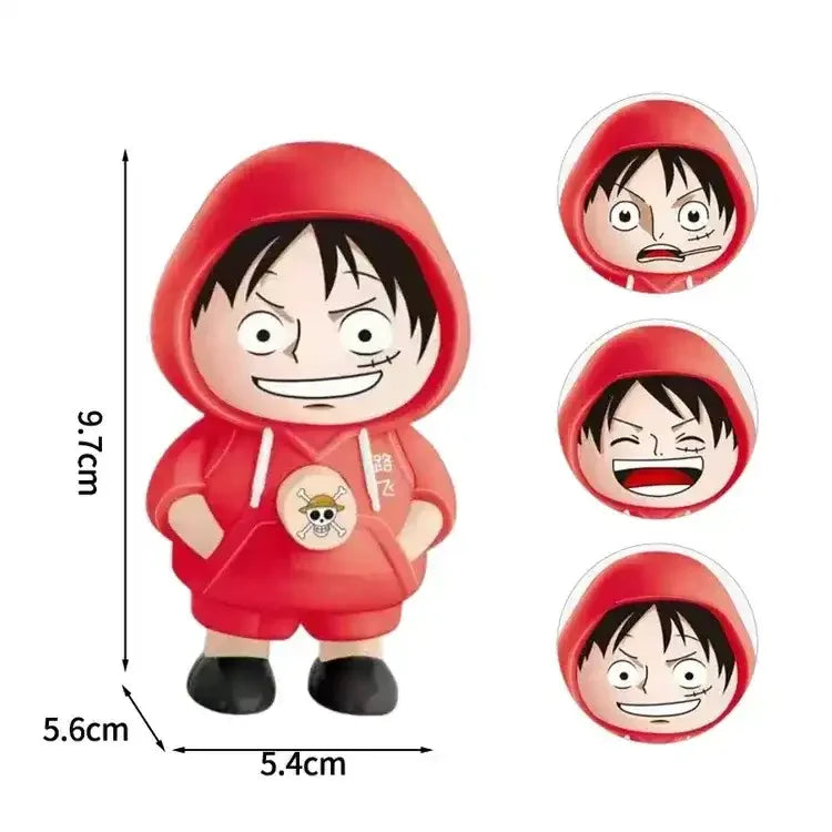 Luffy Face Changing Keychain Pack of 3
