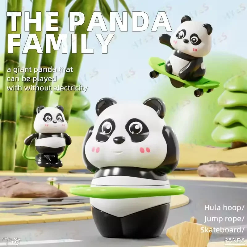 Cute Athlete Panda Wind-up Fun Rotating & Moving Panda Trio Play Toys ( limited edition )