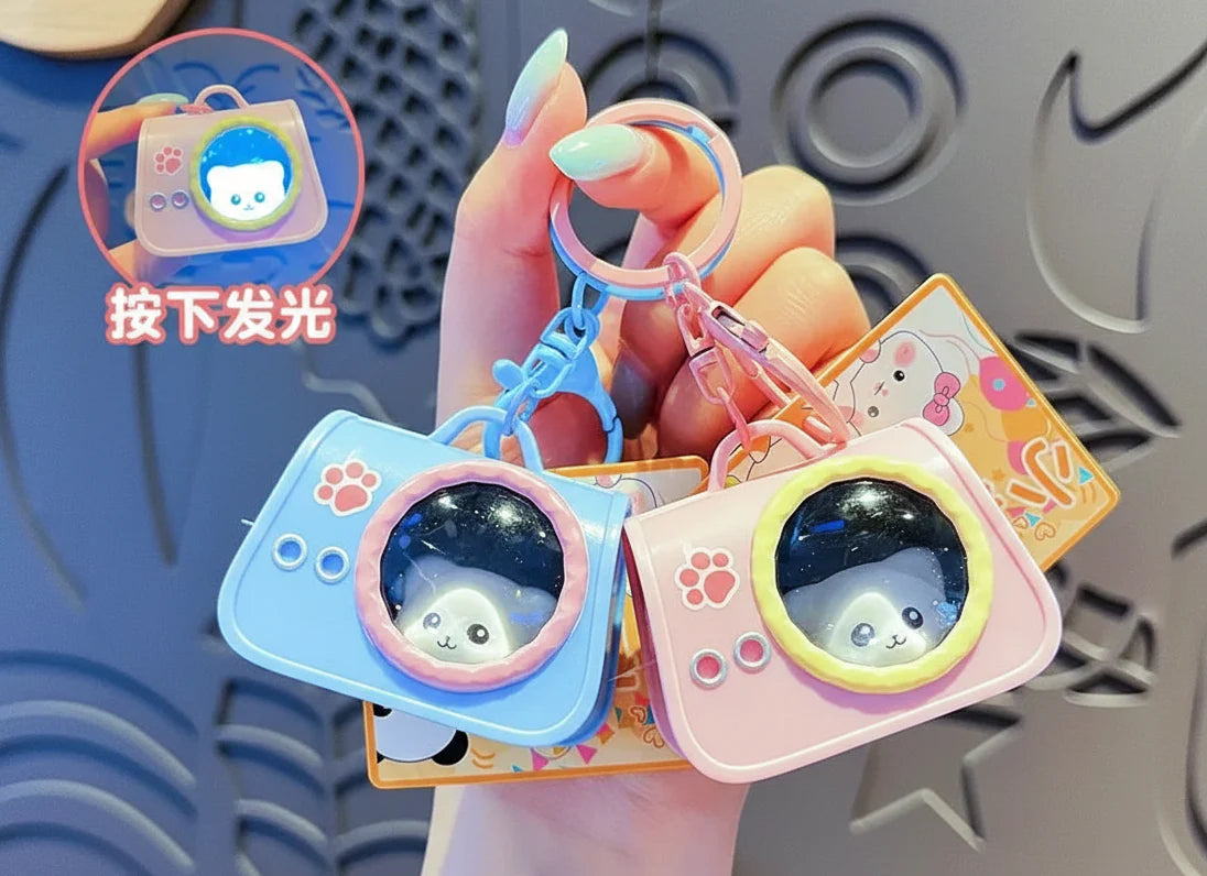 Cute Cat Hand Bag Light-Up Keychain
